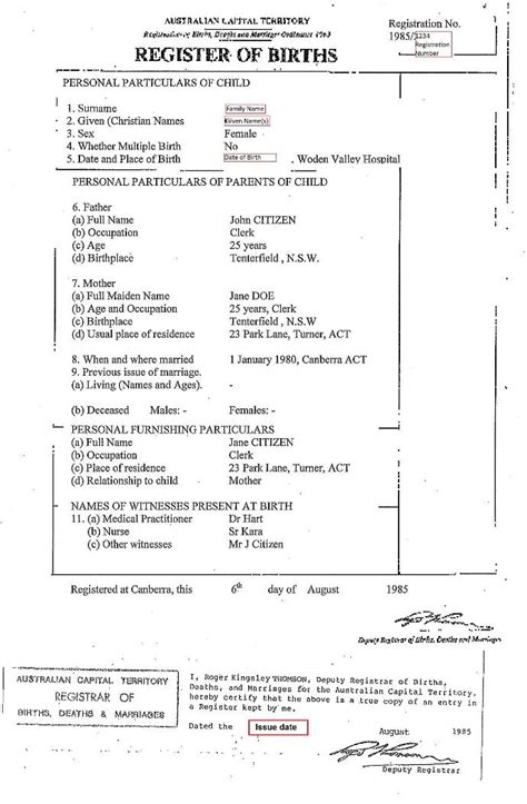 Birth certificate (Australian) | Unique Student Identifier