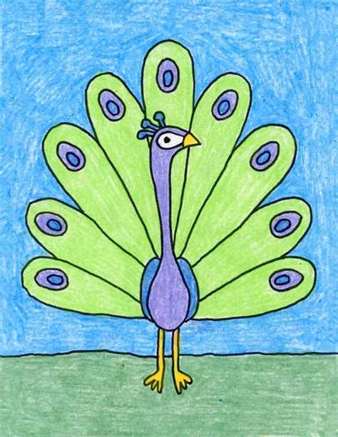 Beautiful Peacock Drawing For Class 5 : Finally to draw it's beautiful feathers you have to ...