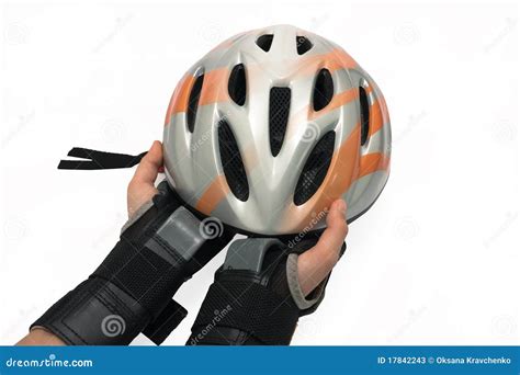 Helmet for inline skating stock image. Image of fall - 17842243