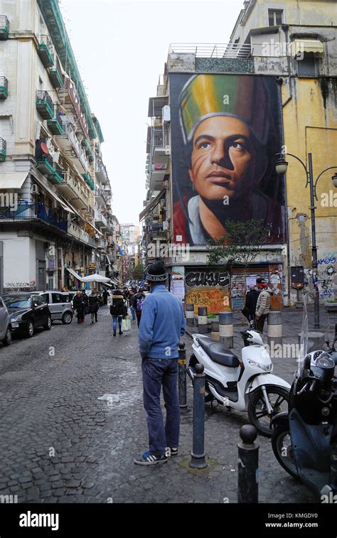 Naples, Italy. Street art in Forcella. The painting of San Gennaro by Stock Photo: 167548612 - Alamy