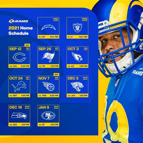 NFL: Los Angeles Rams' official 2021 schedule revealed