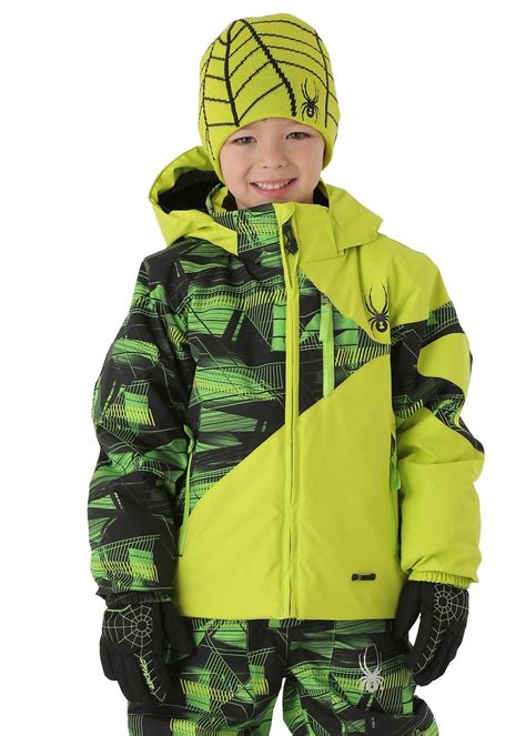 Spyder Mini Enforcer Jacket (Mantis Stepcase Print/Sharp Lime/Mantis Green) Little Boys Jackets ...