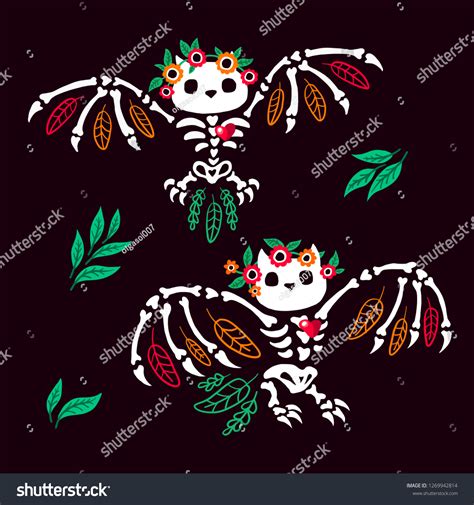 Owl skeleton Images, Stock Photos & Vectors | Shutterstock