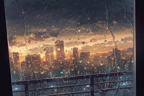 #Anime #Original #City #Rain #Window #1080P #wallpaper #hdwallpaper #desktop | Anime backgrounds ...