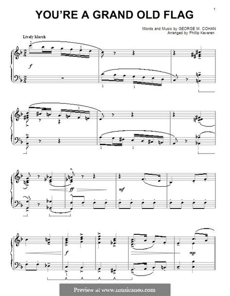 You're a Grand Old Flag by G.M. Cohan - sheet music on MusicaNeo