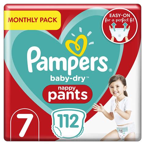 Buy Pampers Size 7 Baby-Dry Nappy Pants, 112 Count, MONTHLY SAVINGS ...