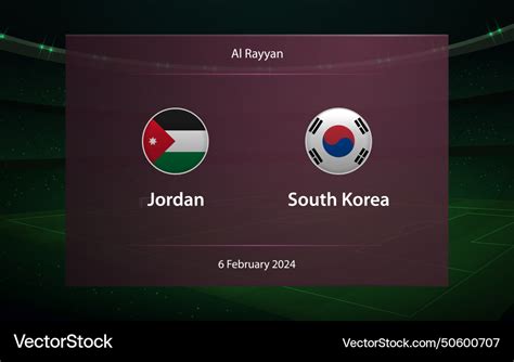 Jordan vs south korea knockout semi-final stage Vector Image