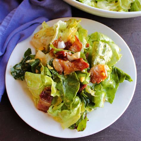 Wilted Lettuce Salad With Warm Bacon Dressing - Cooking With Carlee