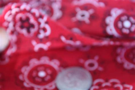 red bandana print cotton fabric, 1950s vintage rockabilly or work wear ...