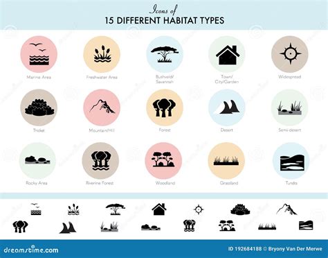 Animal habitat types stock vector. Illustration of plains - 192684188