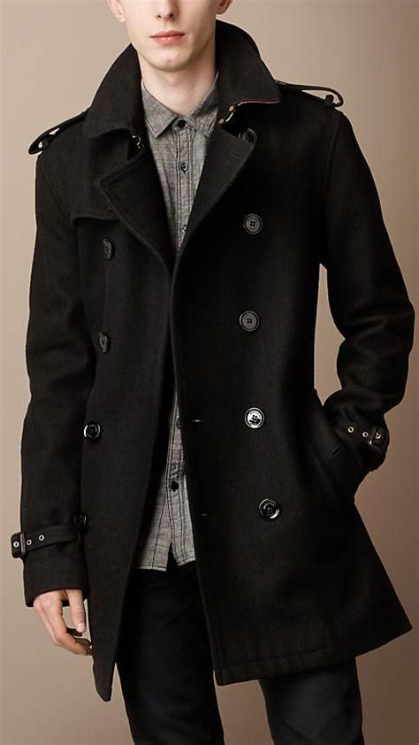 Mid-Length Wool Blend Trench Coat | Burberry | Winter outfits men, Mens ...