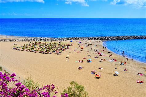 Plage De Playa Del Ingles La Nuit Dans Maspalomas, Mamie Canaria ...