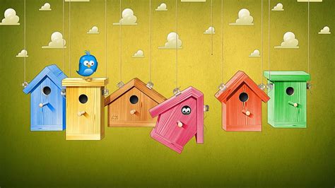 Cartoon bird house colorful, Cartoon Home HD wallpaper | Pxfuel