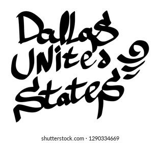 Graffiti Tags Inscription Country City Dallas Stock Vector (Royalty ...