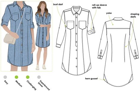 Italia Shirt Dress Sewing Pattern – Casual Patterns – Style Arc