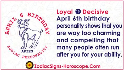 April 6 Zodiac (Aries) Horoscope Birthday Personality and Lucky Things