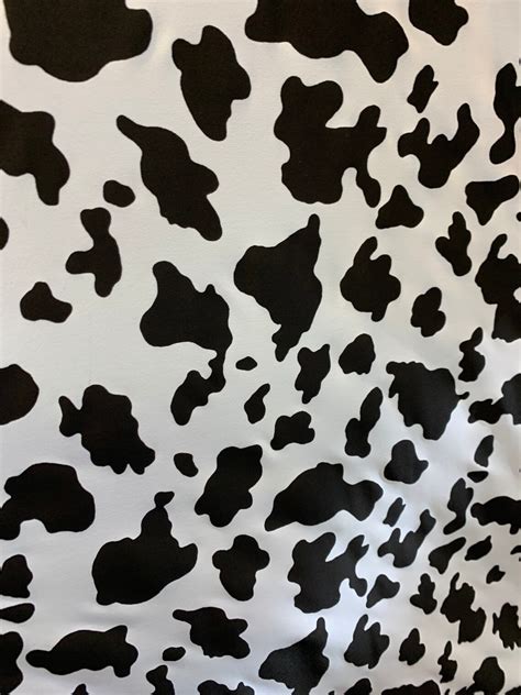 Cow print black and white on 4 way stretch good quality | Etsy