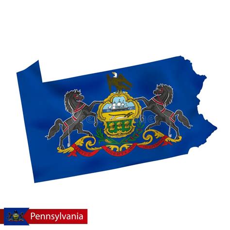 Pennsylvania Outline Map And Flag Stock Vector - Illustration of state, vector: 97881668