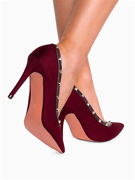 Women's dark red heels LR078 | MODONE wholesale - Clothing For Men