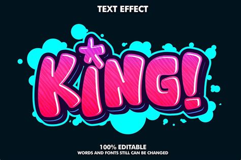 Premium Vector | King graffiti letteringcharming graffiti text effecta with bubble outline