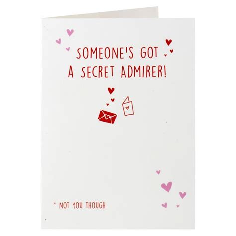 Secret Admirer Valentine's Day Card | Valentines, Valentines cards, Cards