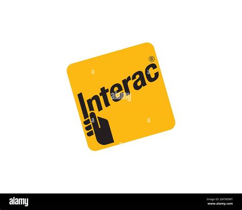 Interac, rotated logo, white background Stock Photo - Alamy