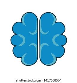 Vector Cartoon Brain Icon Emoji Isolated Stock Vector (Royalty Free ...