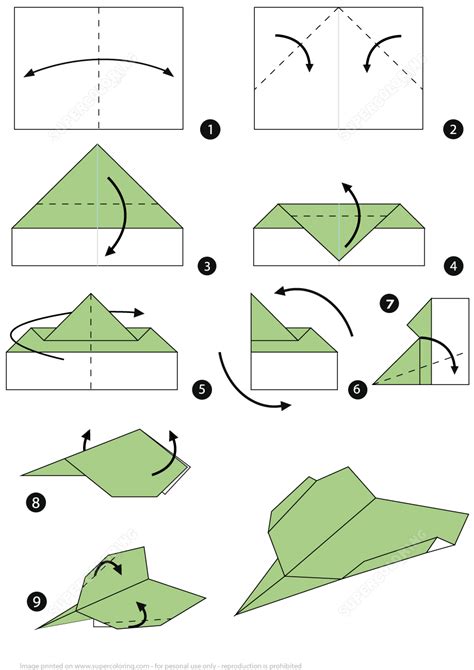 How to Make an Origami Paper Plane Step by Step Instructions | Free ...