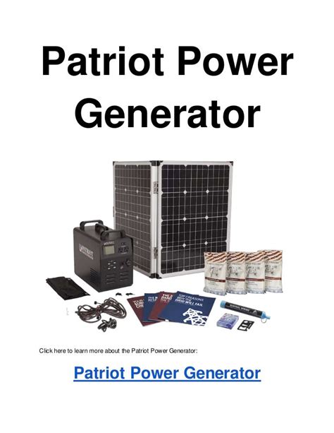 Patriot power generator