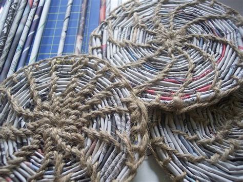 Coasters | So, I combined basketry in newspaper scrolls with… | Flickr