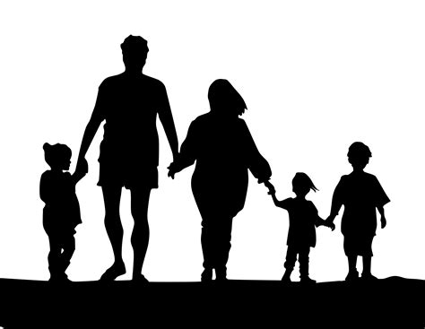 Silhouette of Family Holding Hands Clip Art Image - ClipSafari