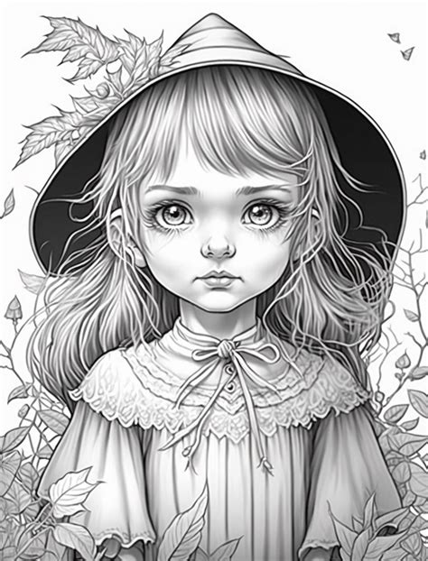 Cute Druid Girl Coloring Pages For Kids and Adults in 2024 | Coloring pages for girls, Coloring ...