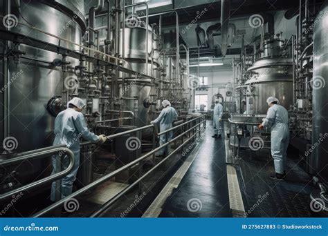 Inside a Processing Plant, with Workers Carrying Out Various Extraction ...