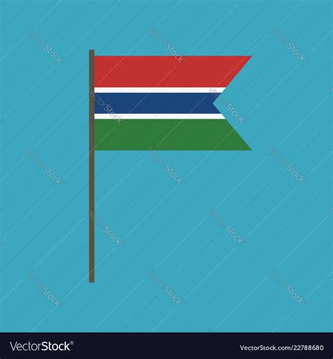 Gambia flag icon in flat design Royalty Free Vector Image