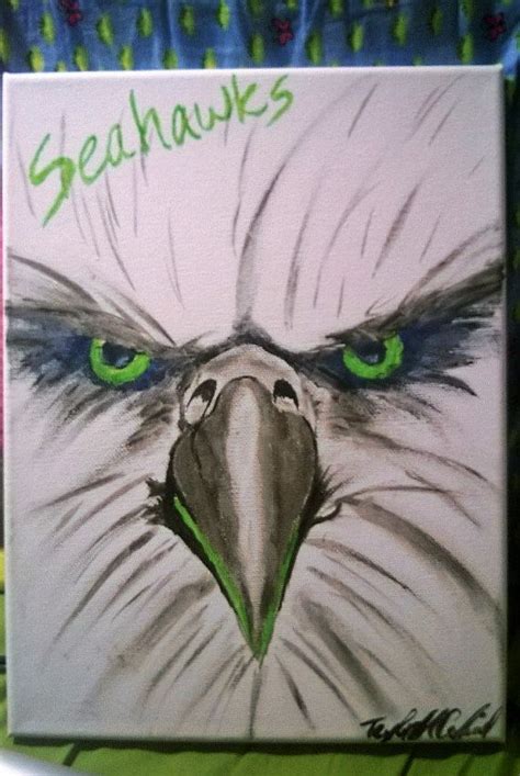 Seahawks painting | Seahawks painting, Football wall art, Seahawks pictures