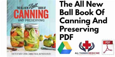 The All New Ball Book Of Canning And Preserving PDF Free Download