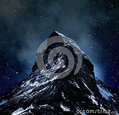 Matterhorn On Night Sky Stock Photos - Image: 28872593