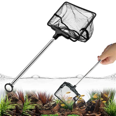 Retractable Aquarium Fish Tank Net Stainless Steel Extending Shrimp ...