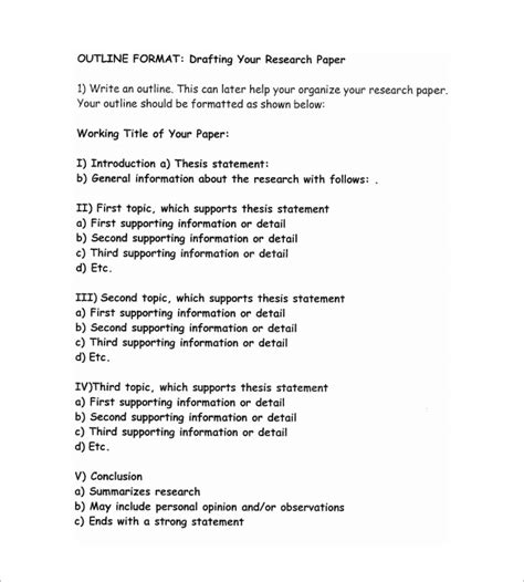 4+ Research Outline Templates - DOC, PDF