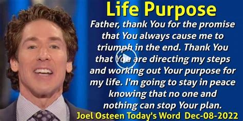 Joel Osteen (December-08-2022) Today's Word: Life Purpose | Daily ...