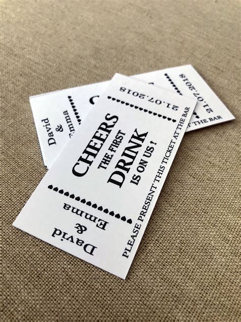 Drink Tickets for Wedding Party Events White Craft Coupon - Etsy UK ...