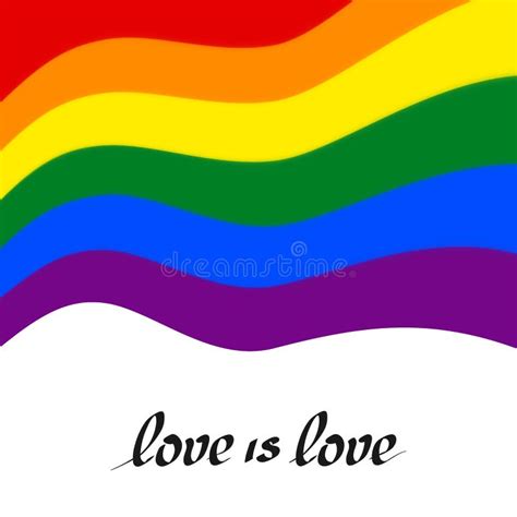 LGBT Concept - Heart Shape in Lgbtq Flag Colors Text Love is Love. Icon ...