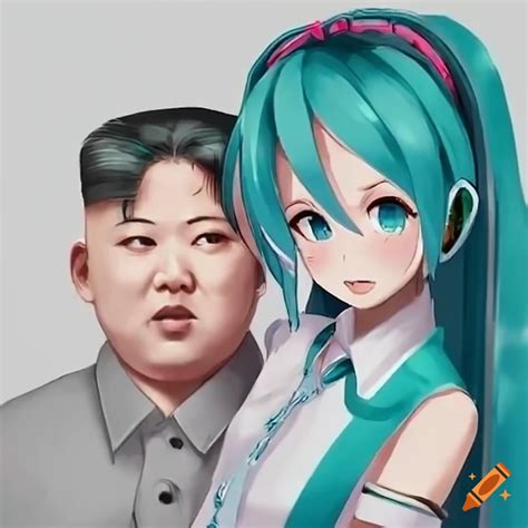 Kim jong un and hatsune miku on a date