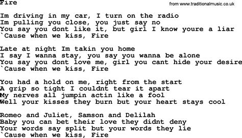 Bruce Springsteen song: Fire, lyrics