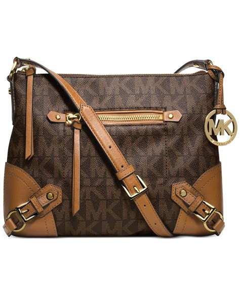 Michael kors Michael Fallon Messenger Bag in Brown | Lyst