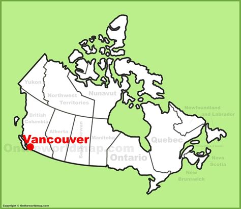 Vancouver location on the Canada Map - Ontheworldmap.com