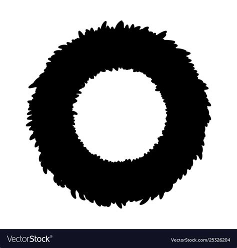 Christmas wreath silhouette symbol icon design Vector Image