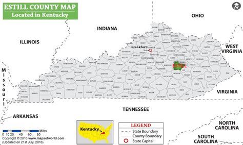 Estill County Map, Kentucky