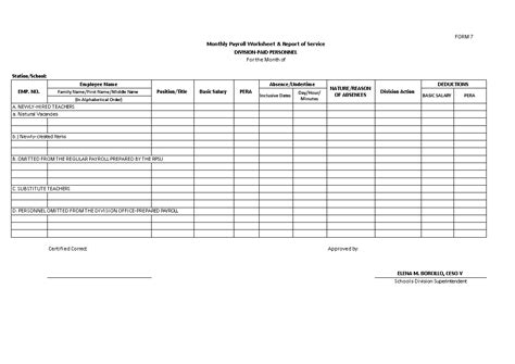 libreng Payroll Template Sample