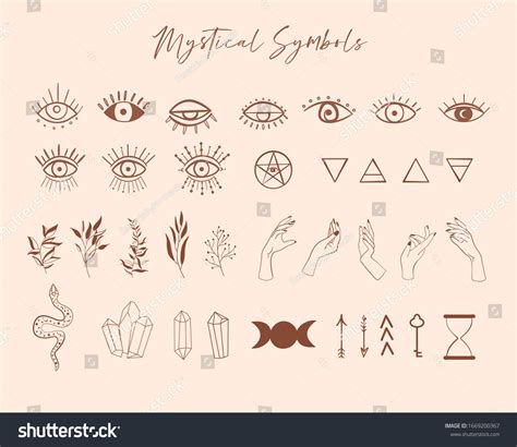 Mystical Celestial Symbols Hand Drawn Elements Stock Vector (Royalty Free) 1669200367 | Shutterstock